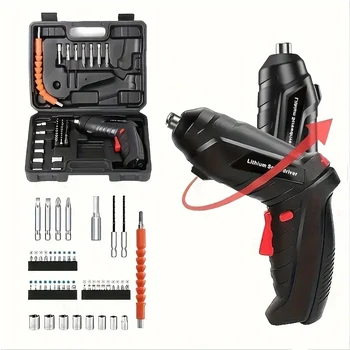 Cordless electric screwdriver set 3.6V rechargeable power screwdriver with 2/47pcs accessories USB charging 3Nm screw gun