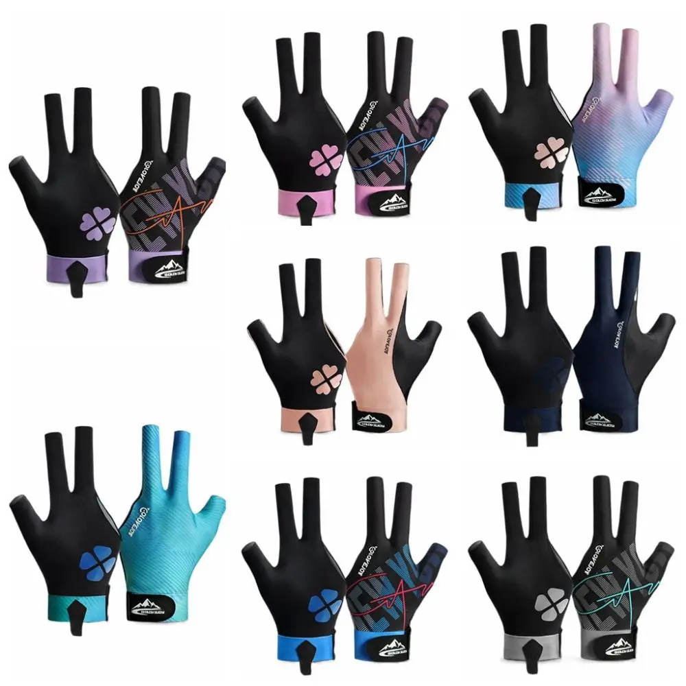 Anti-sweat Billiards Gloves Wear-resistant Non-slip Open 3 Fingers Gloves Light Professional Single Piece Billiards Gloves Man