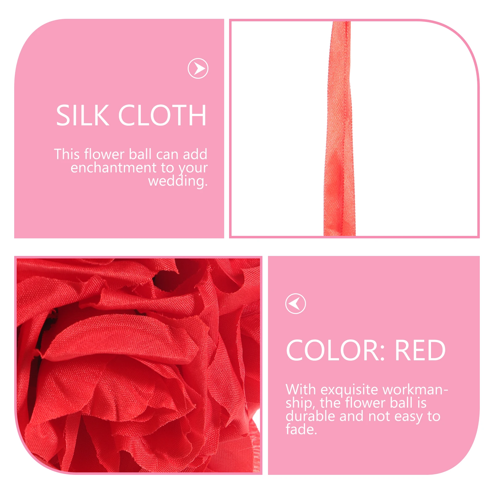 

Romantic Red Silk Rose Flower Ball 15x15cm Artificial Wedding Hanging Decorations Elegant Wedding Rose Ball Party Decor