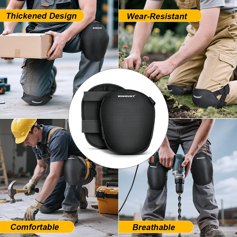 Knee Pads, Strong Straps, Flooring Knee Pads, Knee Pads for Gardening and Soft Knee Pads, Comfortable Kneeling Cushion for Gardeningwith Adjustable Hook & Loop Straps,