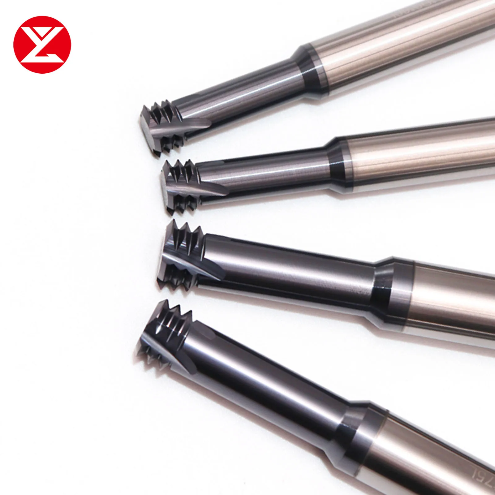 HRC60 Import Balzers coating three teeth thread cutter metric single cutting milling cutter carbide tungsten steel milling