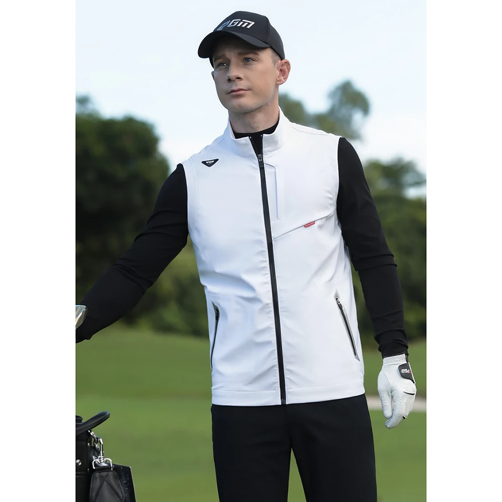 PGM Golf Vest Wind And Rain Proof Stand Collar Design Men's Coat Clothing Fall Winter Clothing Men's Knit Inside Jacket 골프웨어