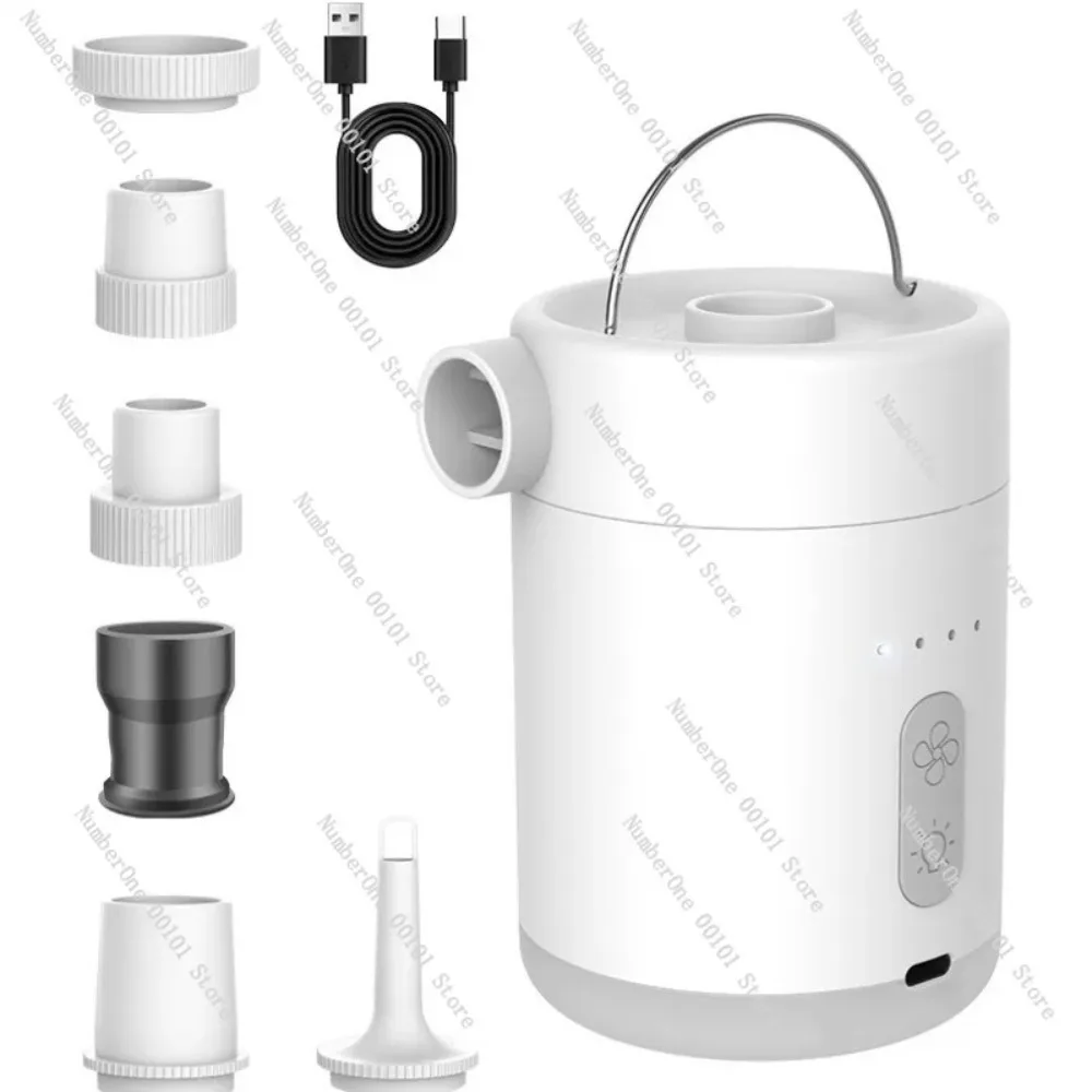 Cordless mini air mattress pump, portable rechargeable electric inflator, suitable for camping and outdoor use