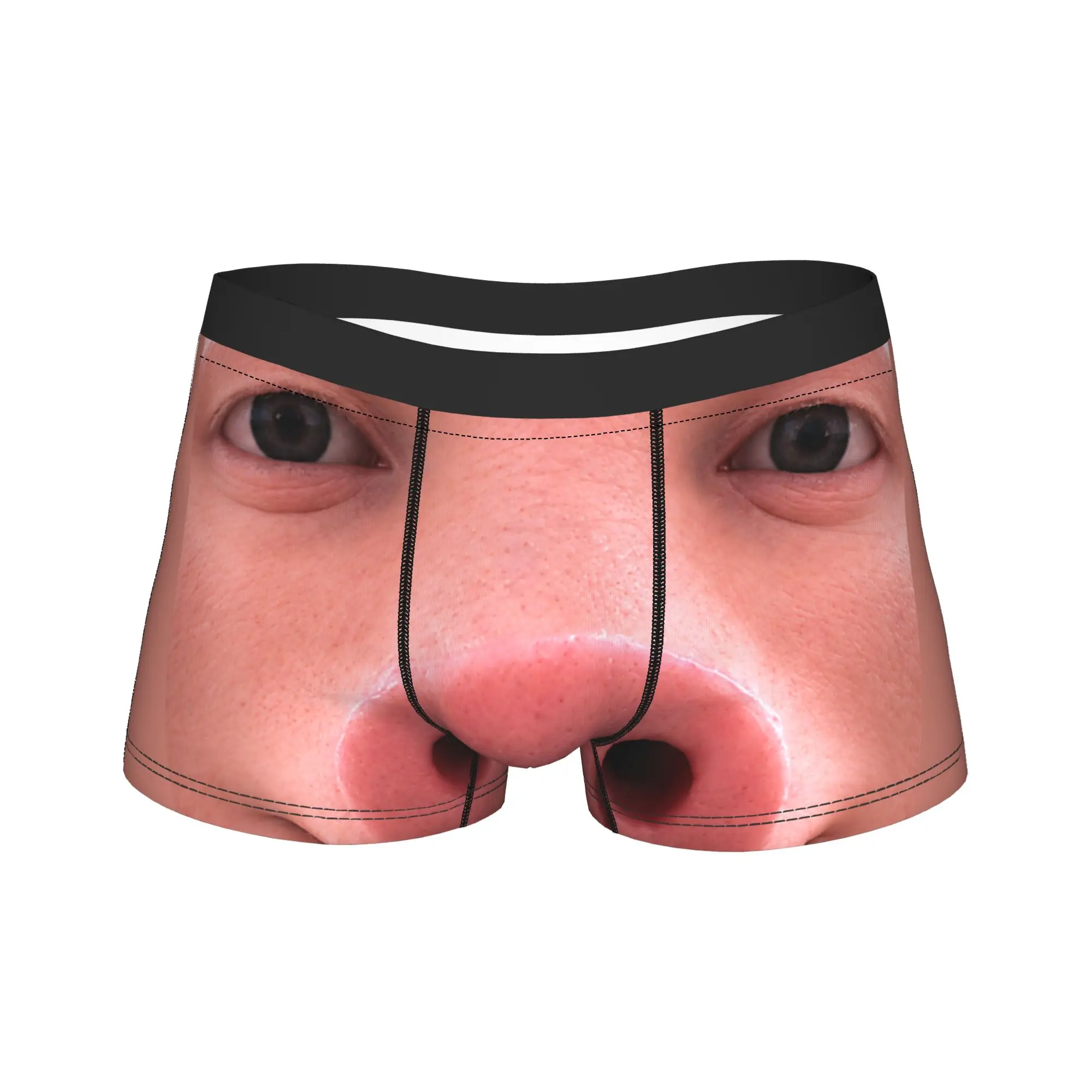 John Pork Face Artistic Low Key Meme Underwear Male Underpants Printing Funny Boxer Shorts Quality Shorts Briefs Plus Size