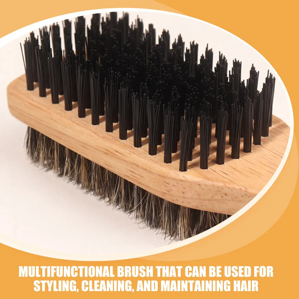 

2Pcs Double-Sided Boar Bristle Hair Brush Men Beard Brush Grooming Styling Cleaning Hairbrush for Thin Fine Hair