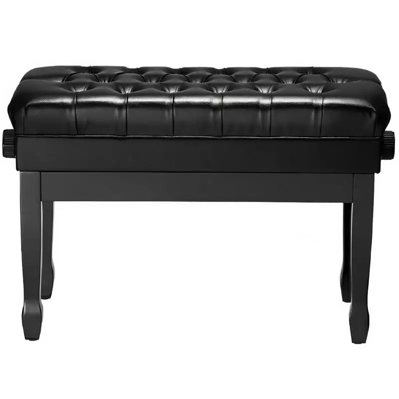 Duet Keyboard Bench 29.5" x 14" x 20.3" For Music Studio Home Practice Performance Room, Adjustable Height Padded Cushion Music Book Storage Compartment Wooden Furniture Seat Bedroom Vanity Use