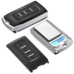 1Pcs 200g/100g 0.01g Precision Portable Car Key Shape Mini Digital Pocket Electronic Gram Scale with LCD Display and Batteries