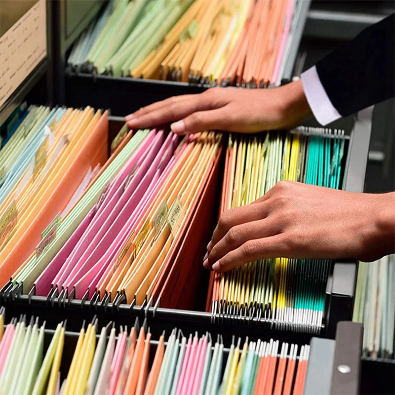 Plástico Multicolor Pendurado Pasta De Arquivos Tabs, inserções em branco, 2 Polegadas, Pastas Penduradas, 120 Conjuntos