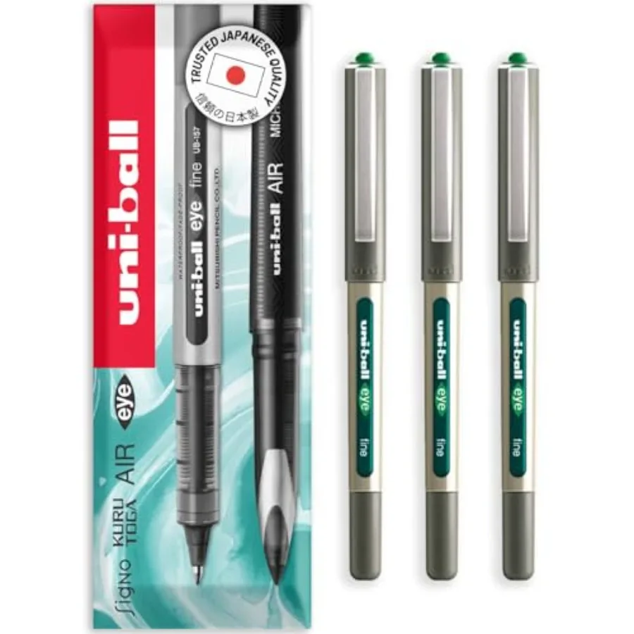 

EYE UB-157 Rollerball Pen GREEN [Pack of 3] Medium 0.7mm Ball by