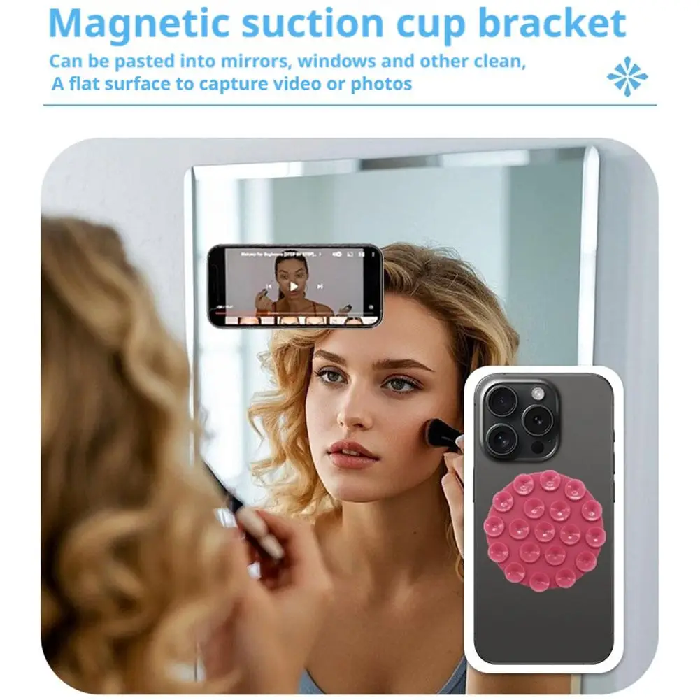 Portable Silicone Suction Cup Back Adhesive Wireless Holder Slip Mobile Phone Universal Double-sided Anti Power Bank Car H5I0