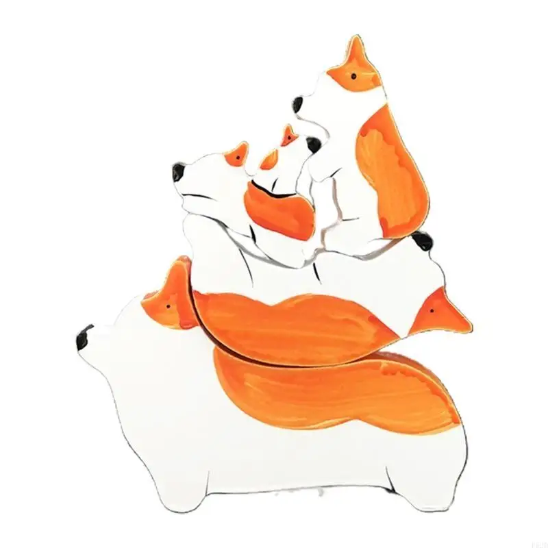 F62D الكتل الخشبية الكتل النمط الحيوانية الموازنة بلوك مجموعة Barnyard مجموعة الوالدين والطفل الأنشطة التعليمية