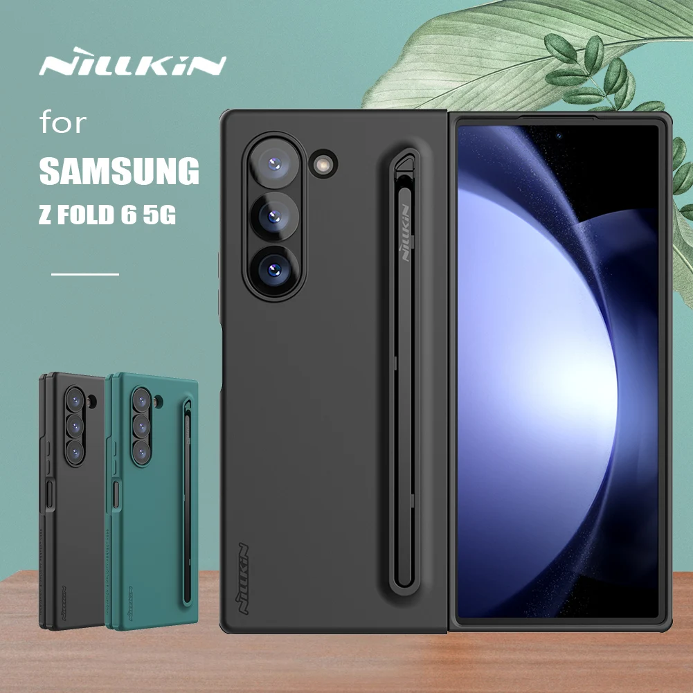 

Nillkin for Samsung Galaxy Z Fold 6 5G Case Silky Soft Touch Silicone with Customs S-Pen + Holder Ultra-Thin Back Cover