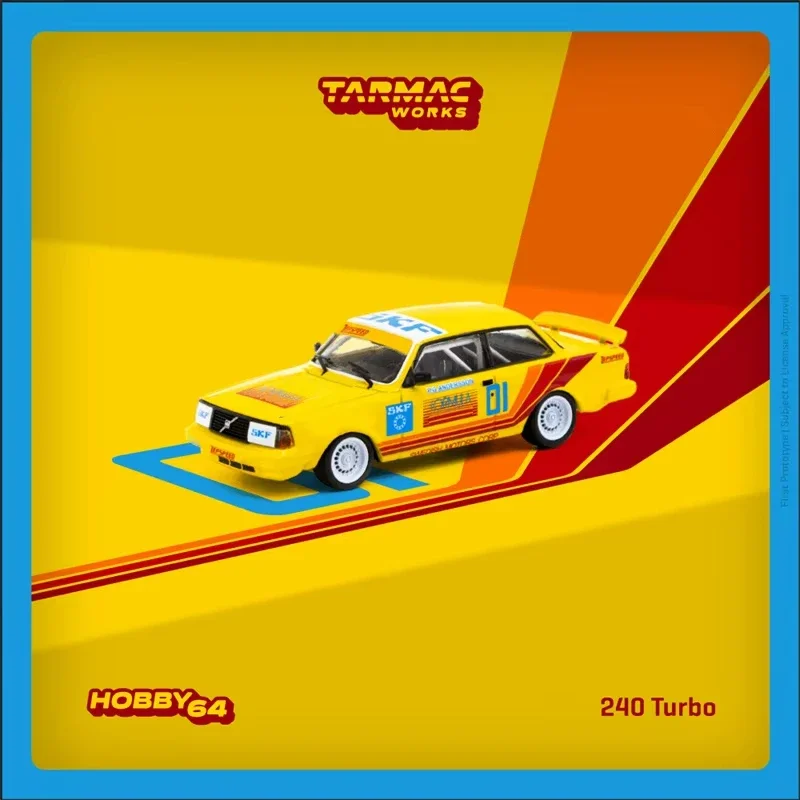 

Литая под давлением модель автомобиля Tarmac Works 1:64 240 Turbo Yellow