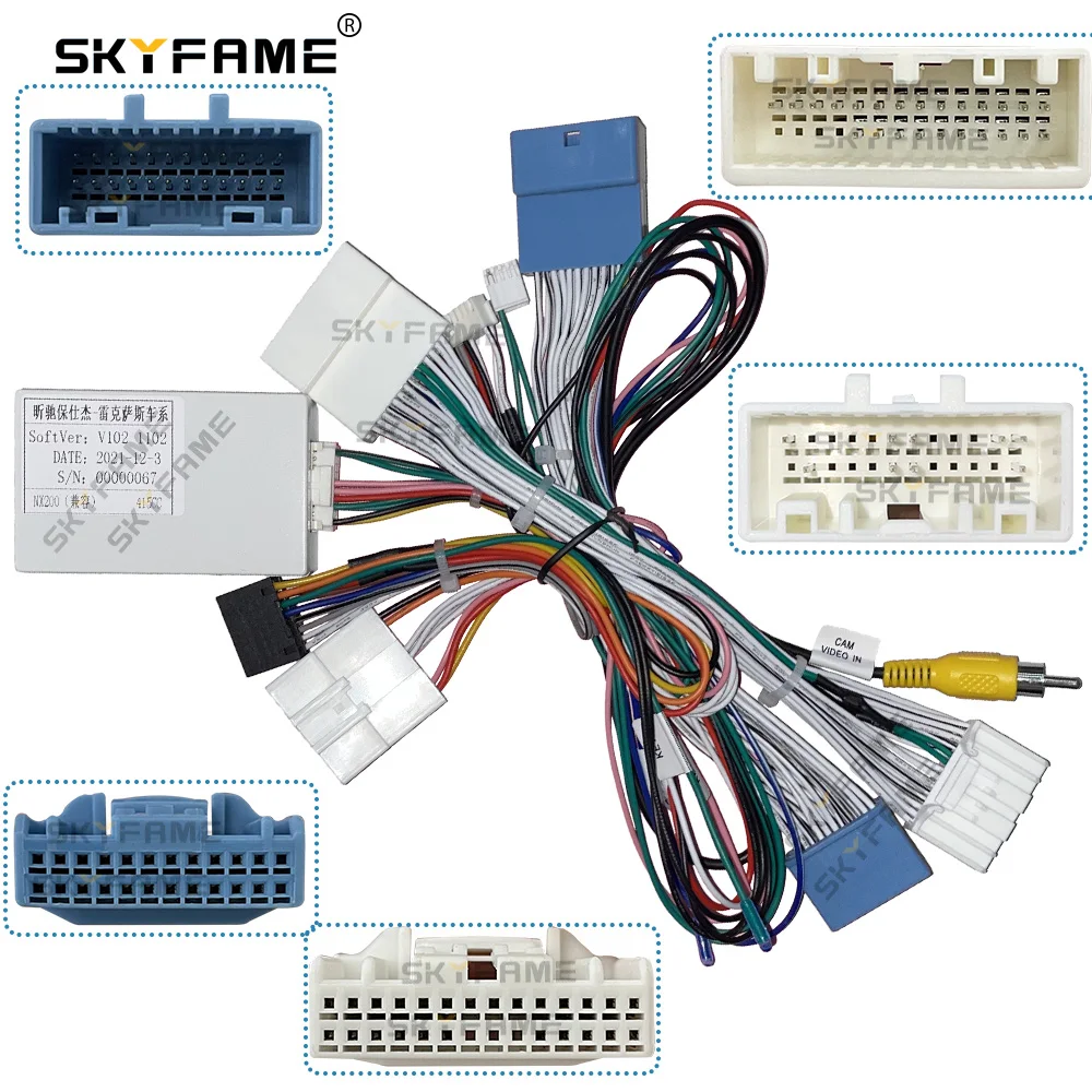 SKYFAME Car 16Pin Android Radio Stereo Wiring Harness With Canbus Box Decoder For Lexus NX200 Z10
