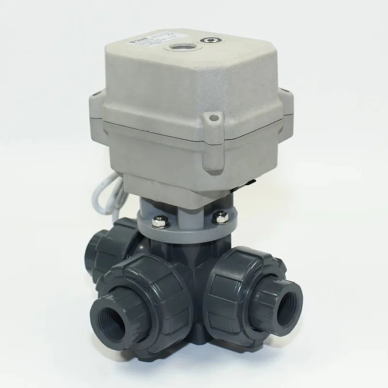 

Tonhe A150 Series 3 Way DN15 1/2'' Plastic PVC Electric Ball Valve With Manual Override
