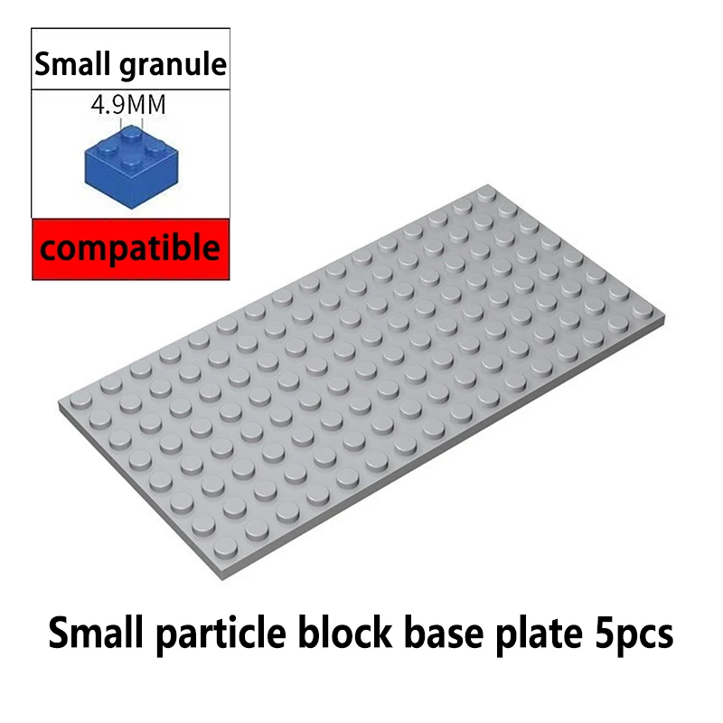 5-teiliges Puzzle-Block-Bodenplatten-Set - 8x16 Bausteine für Kinder, Kreatives DIY-Konstruktionsspielzeug-Zubehör, Bausteine-Wand
