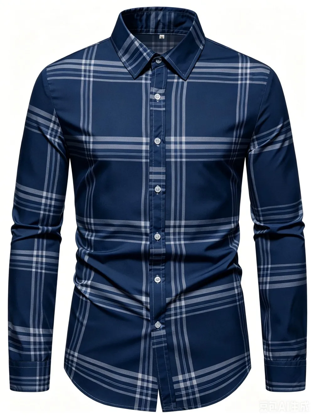 Men's Checkered Printed Pattern Collar Casual Long Sleeved Shirt, Suitable for Daily Wear Outside