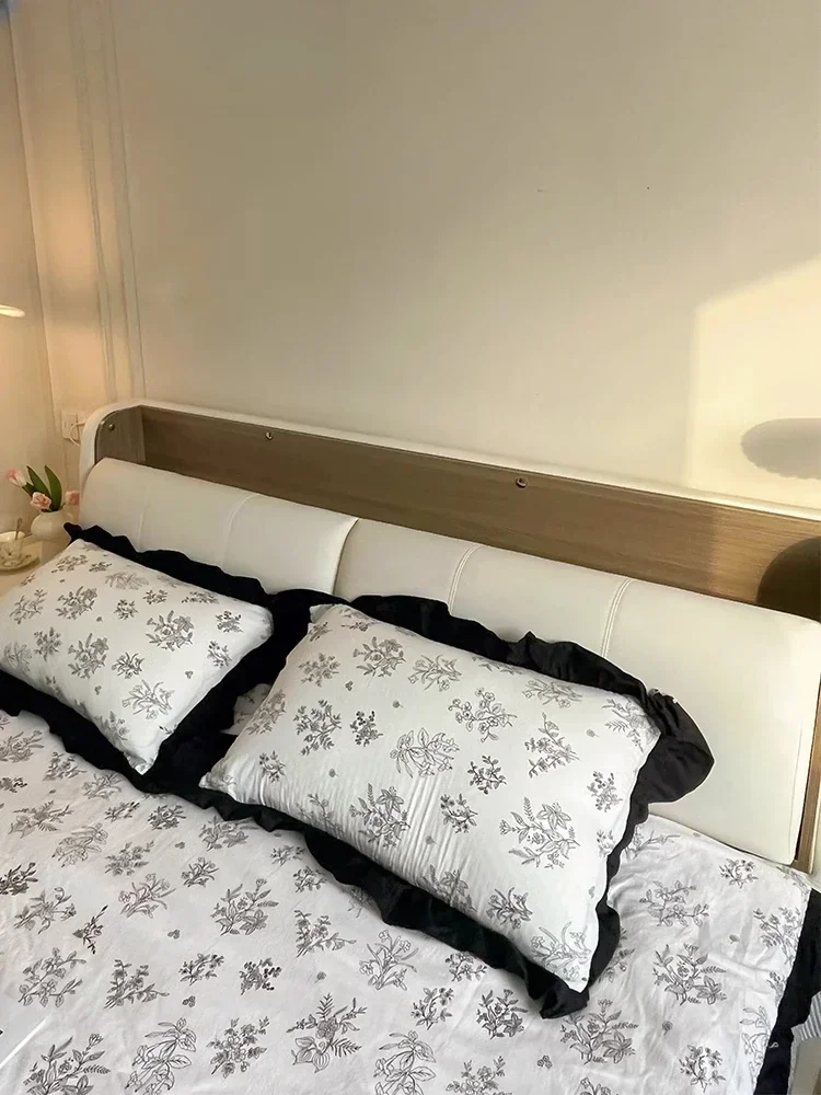 Modern simple leather, Italian light luxury high box storage, fairy soft bag, master bedroom double bed