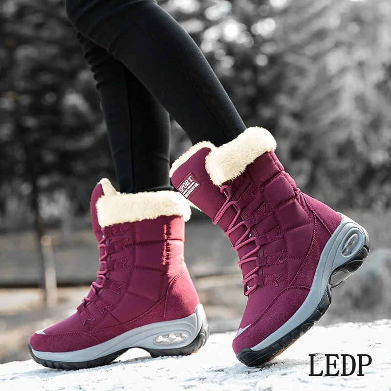 

LEDP Snow Boots Warm and Fleece Thickening 2024 Autumn and Winter Sports Women's Cotton Shoes Windproof Cold