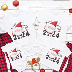 Happy New Year 2024 Family Matching Shirt Merry Christmas Santa Claus Christmas Family Crew Shirt Holiday Matching Xmas Tees