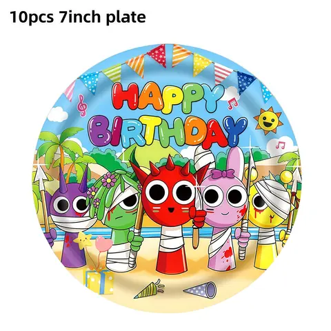 स्प्रुंकी जन्मदिन पार्टी सजावट टेबलवेयर कप प्लेट टेबलक्लोथ गुब्बारा केक टॉपर बच्चों के लिए बेबी शॉवर इवेंट पार्टी आपूर्ति 6 best sales पर्व पार्टी की सजावट - №2