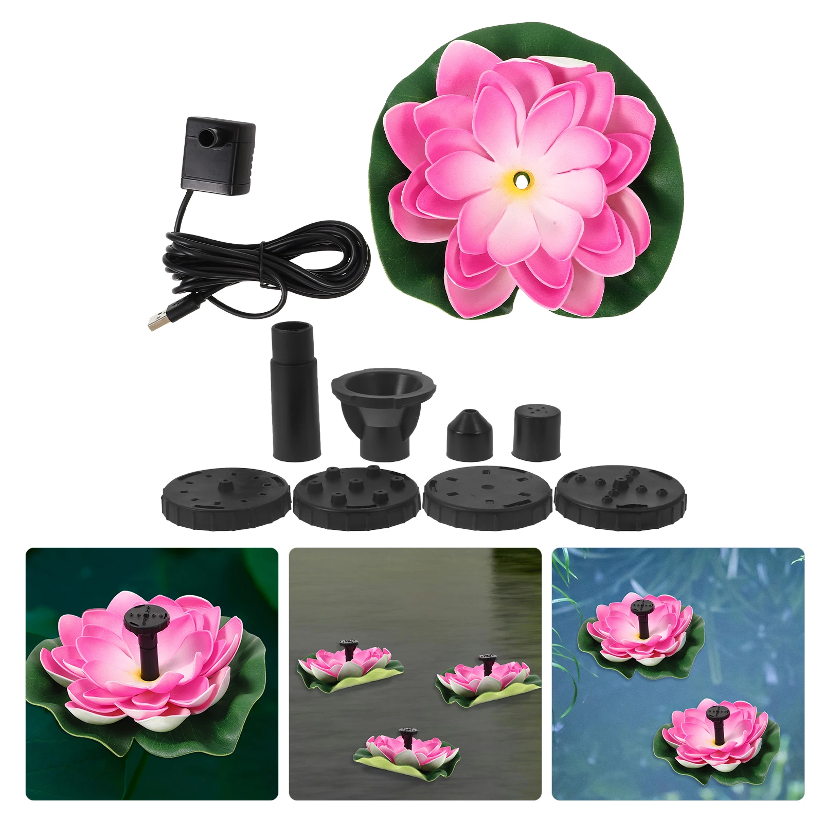 

Lotus Bird Bathtub Water Fountain for Pool Outdoor Garden Fountains Automatic Pond Decor Pe