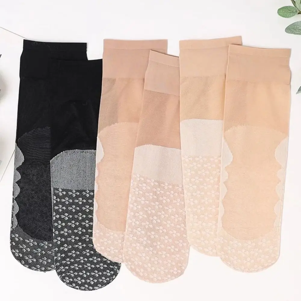 10Pairs Transparant Kristal Zijden Sokken Katoenen Bodem Ultradunne Zijde Sheer Enkelsok Nylon Ademend Mid-kalf Tube Sok Zomer