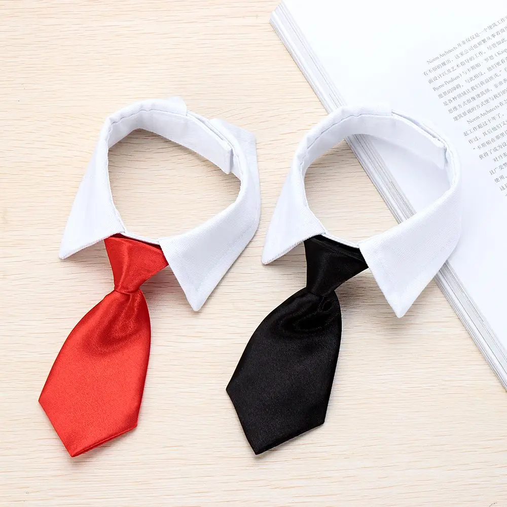 Comfortable New Dog Cat Grooming Tuxedo Bow Ties Cute Dog Necktie Pet Accessories White Collar Formal Tie