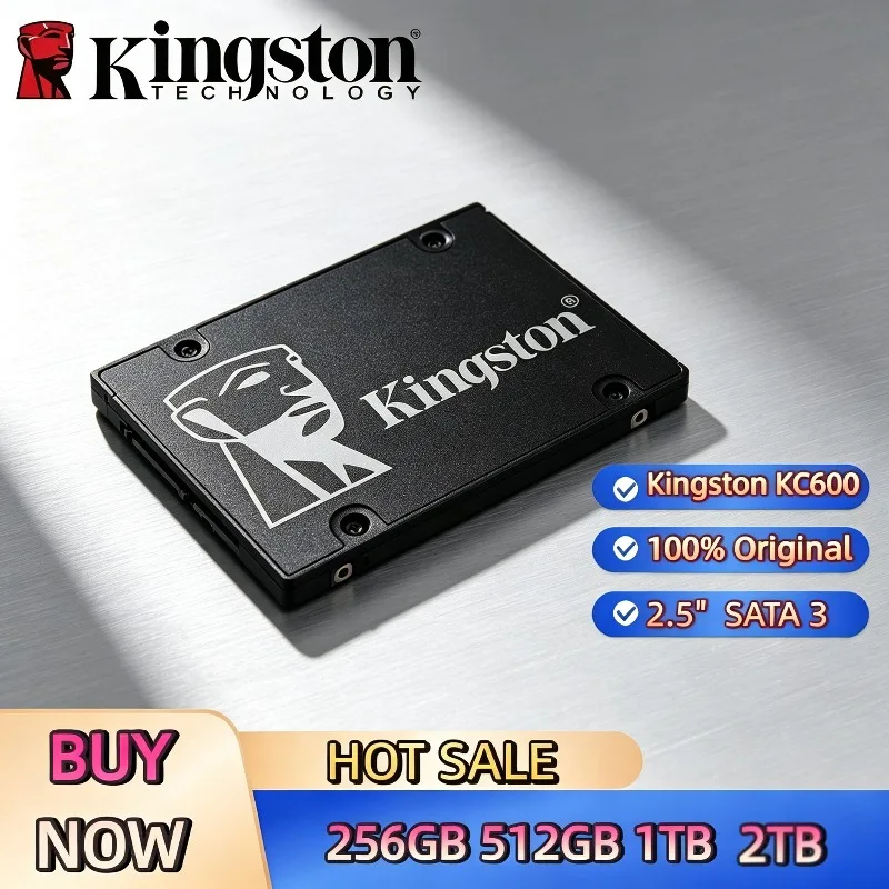 Internal Solid State Drive 2.5" SATA 3 1TB 256GB 512GB 2TB SSD Hard Disk HD SSD HDD Kingston KC600 2026 New Desktop Laptop PC