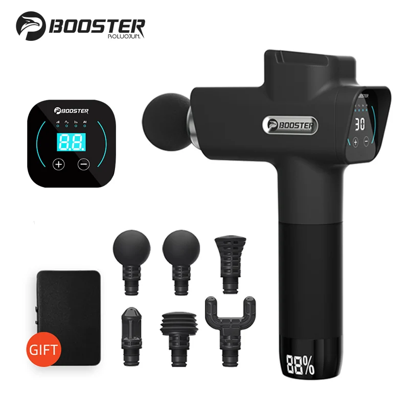 Booster-M2-D pistola de massagem muscular elétrica, 30 velocidades, percussão profunda do tecido, massageador para relaxamento, costas, corpo