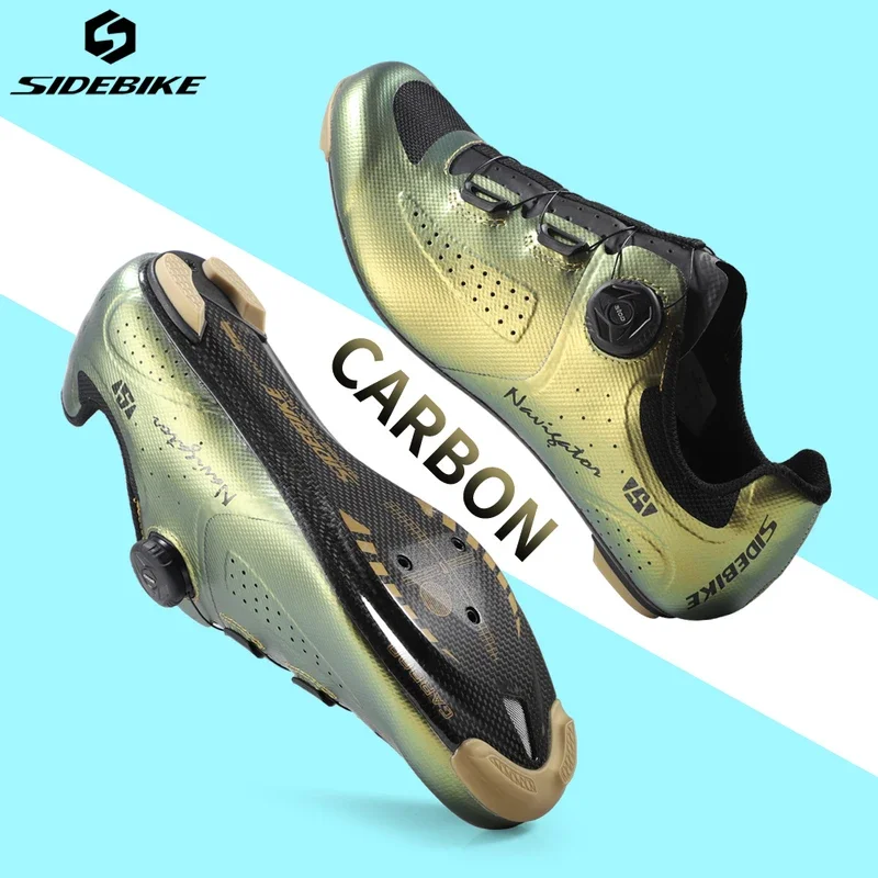 Sidebike Carbon Road Cycling Shoes Men Speed Compatible with SPD Self-locking Riding sneaker