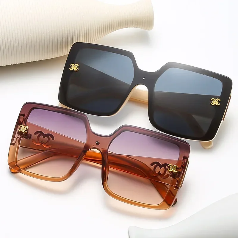 2024 Luxury Brand Design Sunglasses Men Women Vintage Oversized Driving Sun Glasses UV400 Famale Gradient Shades Oculos De Sol