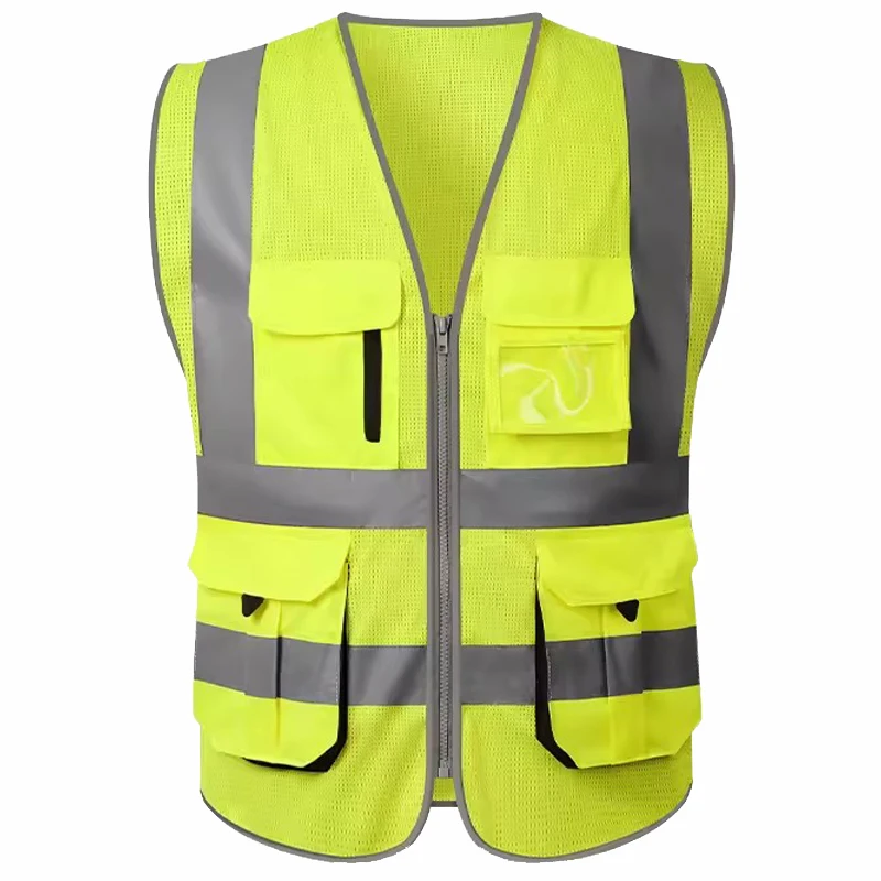 

Mesh Breathable Vest for Men Motorcycle Multi Pockets Hi Vis Workwear Construction Vest