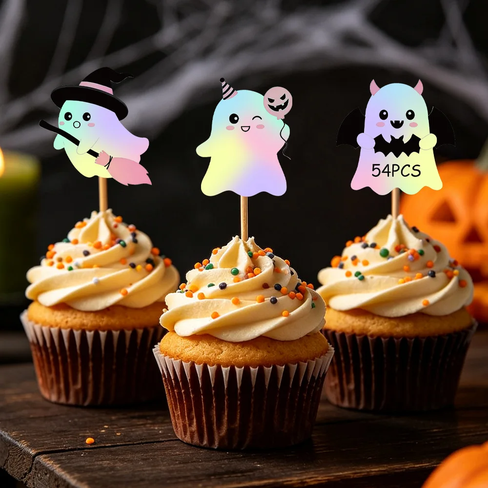 500PCS Cute Ghost Stickers Baking DIY Gradient Stickers Children Halloween Party Envelope Scrapbook Decor