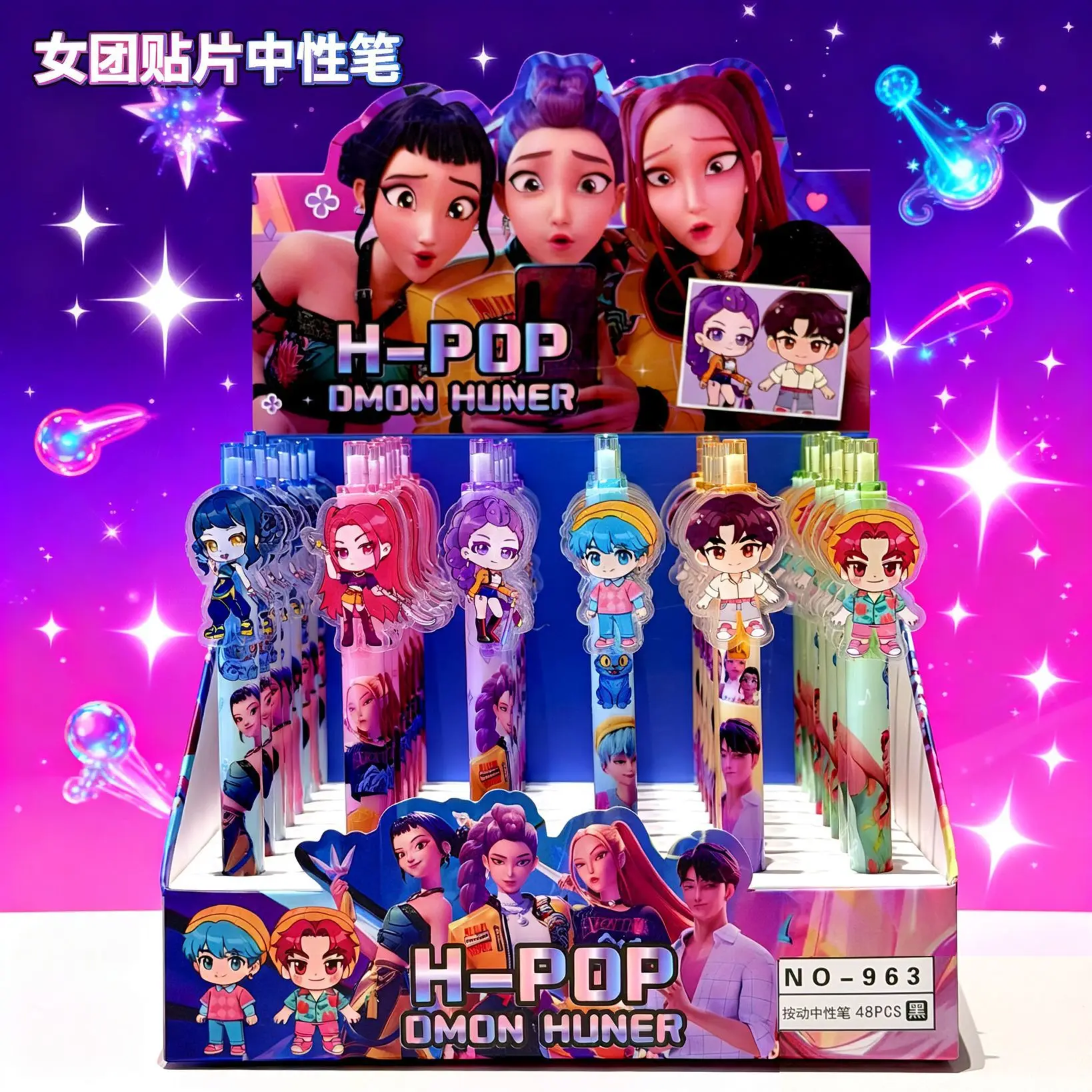 

Female Demon Hunters Group Neutral Pen Black 0.5mm Acrylic Patch Pen K-POP Push Pen Student Stationery