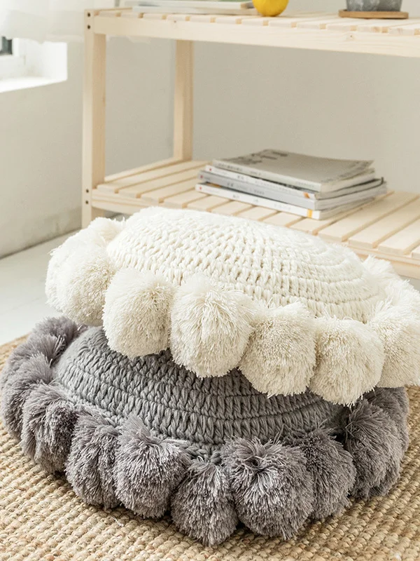 Nordic Style Ball Shaped Pillow Home Decorative Cushion for Bed Or Window  Mixed Fabric Cover PP Cotton Filling Living Room