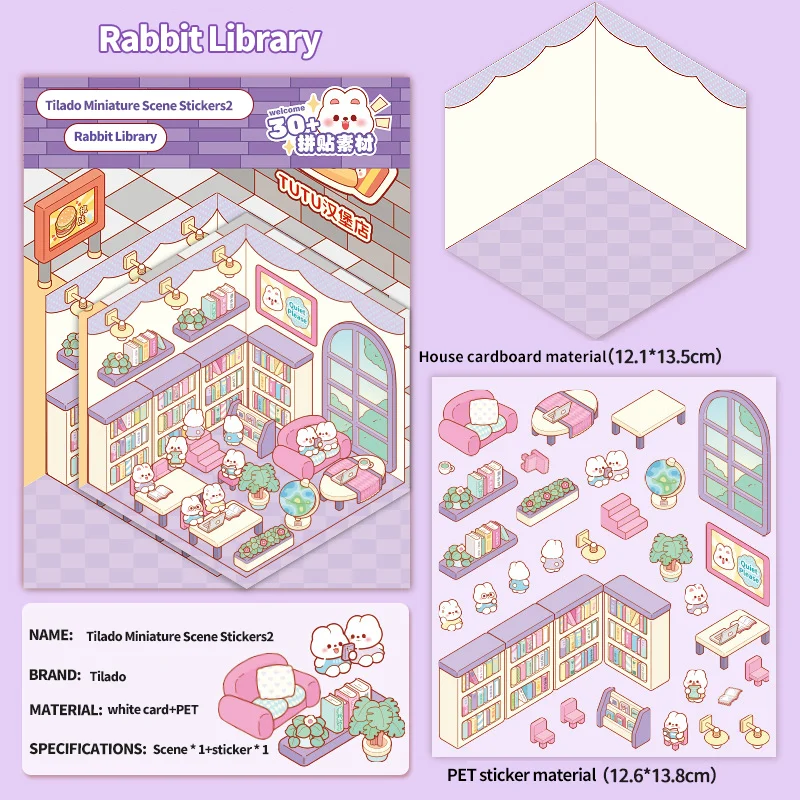 Nouveaux autocollants pour carnet de notes faits à la main, scène Miniature 2025, sans paysage coupé, autocollants pour carnet de notes à main de chalet stéréoscopique empilables 3D