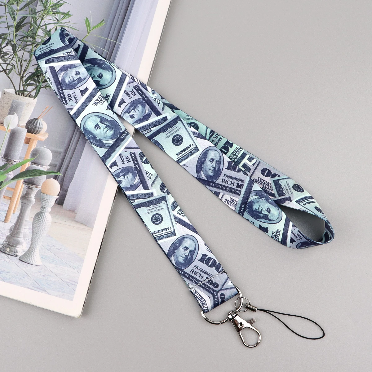 Vintage Trendy Zitat-Lanyard Halsband Schlüsselanhänger Landschafts-ID-Kartenhalter Ausweishülle Handy-Umhängeband Schlüsselring Zubehör – Detail 4