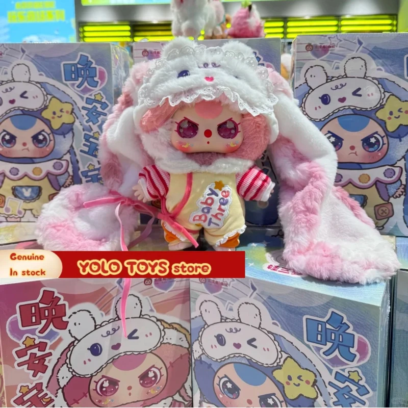 

Genuine 400% Baby Three Good Night Baby Series Vinyl Pink Blue Anime Figure Decoration Collectible Friends Surprise Gifts