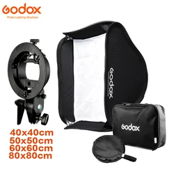 Godox 40*40cm 50*50cm 60*60cm 80*80cm Flash Softbox + S-Type Bracket Bowens S Mount Holder Studio Photo Speedlite Adapter