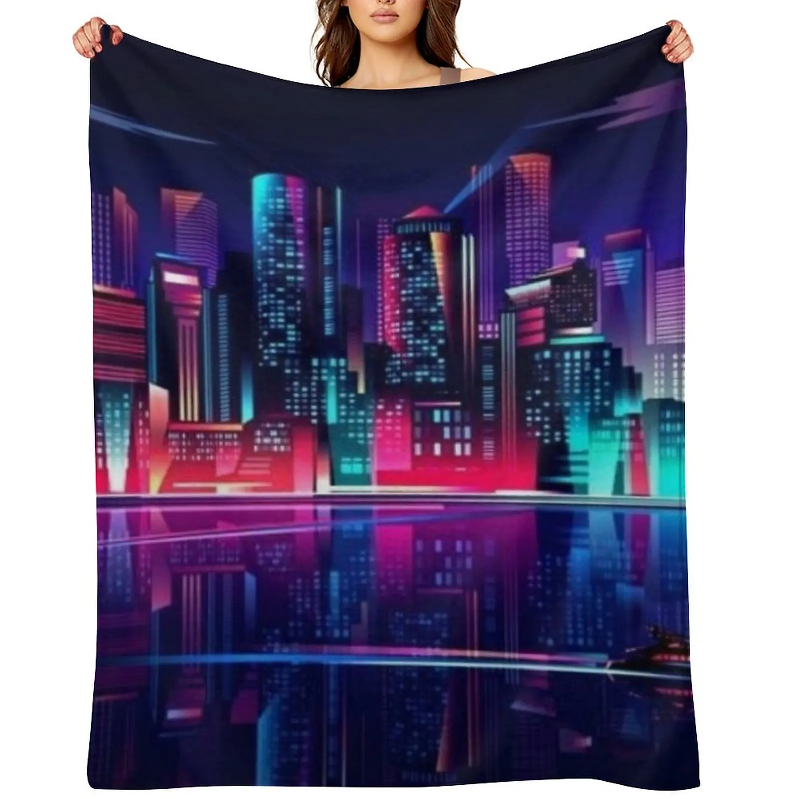 SYNTHWAVE CITY NIGHT LIGHTS Throw Blanket For Baby Thins Sleeping Bag Nap Blankets