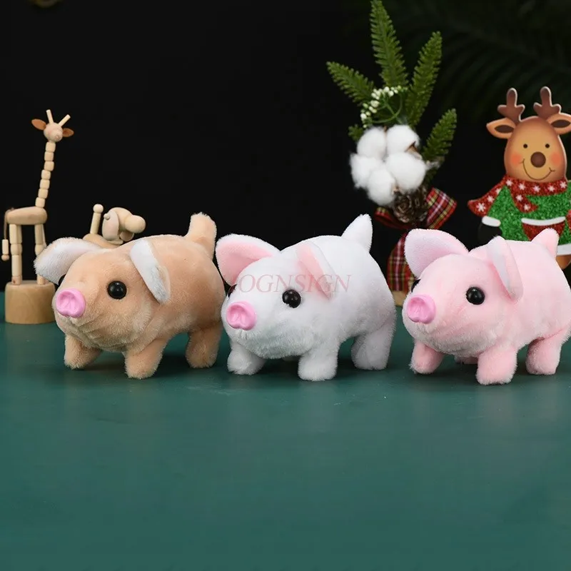 Simulated electric piglets can walk and bark, electronic pet toys, cute gifts, plush animals for babies