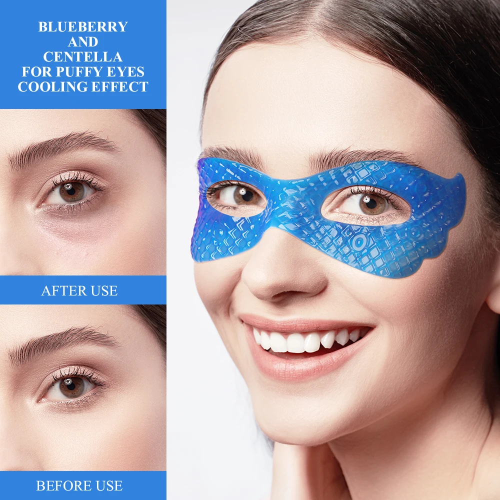 8 PCS Blueberry Collagen Eye Mask Cooling Effect For Dry SKin Refreshing Centella Eye Patches