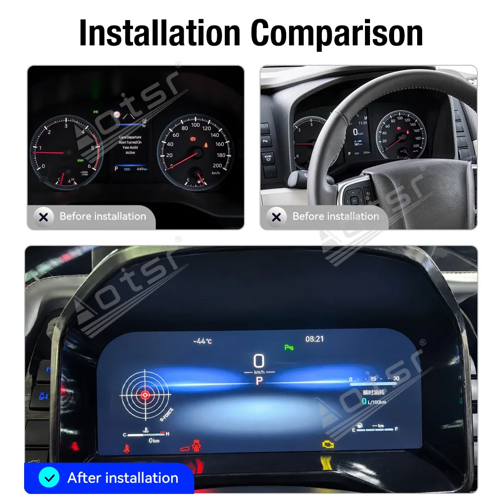 With CarPlay Android Auto HD Camera For Toyota Hiace 2021~2025 LCD Dashboard Panel Car Instrument Cluster Modification Display