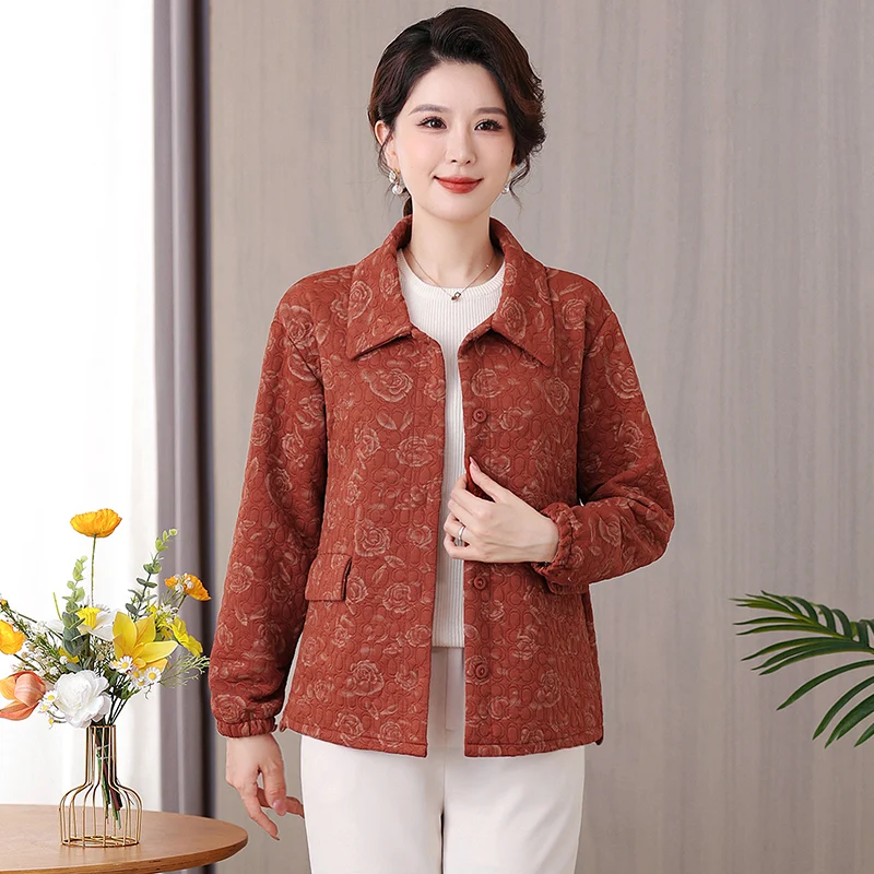 

Ele Casual Women's Jaet Faionable All-Match ort Coat Spring Autumn Polyester Fiber Stand Size Loose Fit Sle