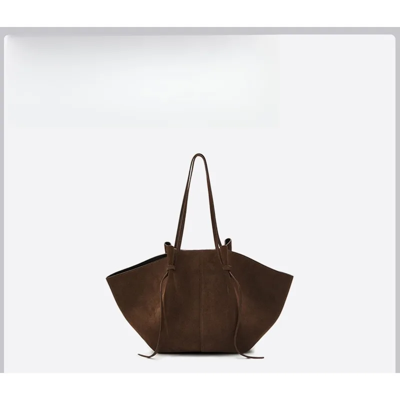 

Women's Shoulder Bag Autumn Winter New Fashion Suede Leather Wing Bag Large Capacity Luxury Designer Female Tote Commute Handbag