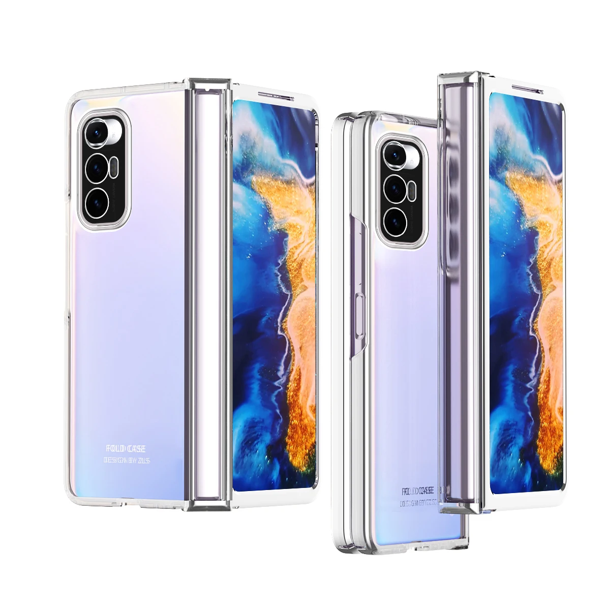 Plating Clear Fold Hinge Case For Xiaomi Mi Mix Fold Anti-drop Armor Hard plastic Cover Transparent color Fundas coque cases