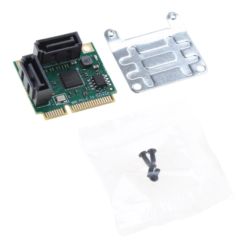 Mini PCI-E to Sata3 Expansion Card Dual SATA3.0 6Gbps Adapter Card Mini PCIE Hard Disk Expansion Card 2 Ports