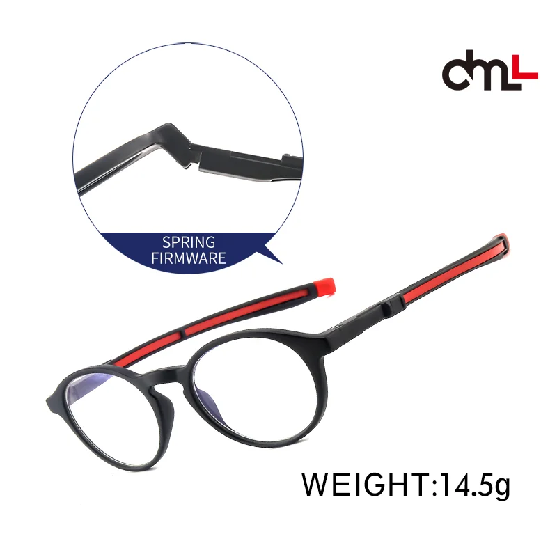 

DML Magnetic Neck Telescopic Folding Portable Ultra-lightweight Elderly Fashion Round Frame Anti-blue Light Presbyopia Glasses