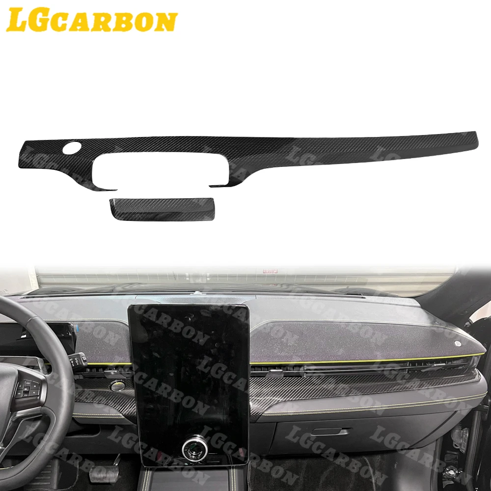 

LGcarbon 2 шт. настоящие сухие карбоновые внутренние комплекты, накладки на приборную панель для Ford Mustang Mach-E 2021up